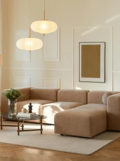 Sofa Modular Boucle Lena (4 Plazas), Con Reposapies