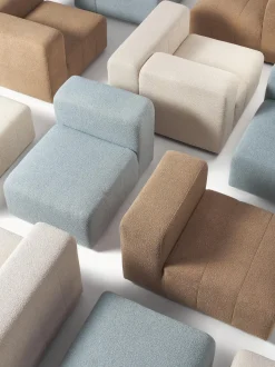 Sofa Modular Boucle Lena (4 Plazas), Con Reposapies