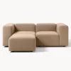 Sofa Modular Boucle Lena (3 Plazas), Con Reposapies