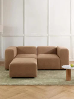 Sofa Modular Boucle Lena (3 Plazas), Con Reposapies