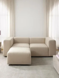 Sofa Modular Boucle Lena (3 Plazas), Con Reposapies