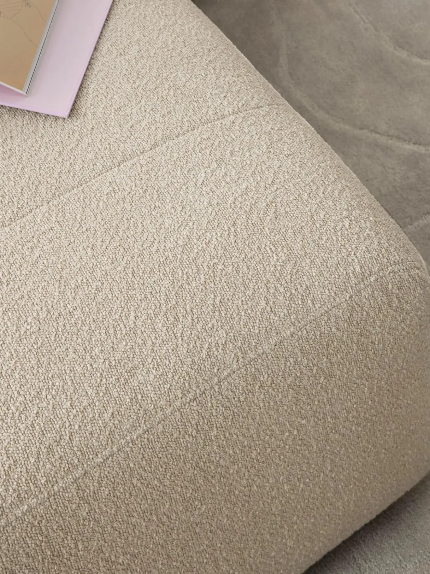 Sofa Modular Boucle Lena (3 Plazas), Con Reposapies