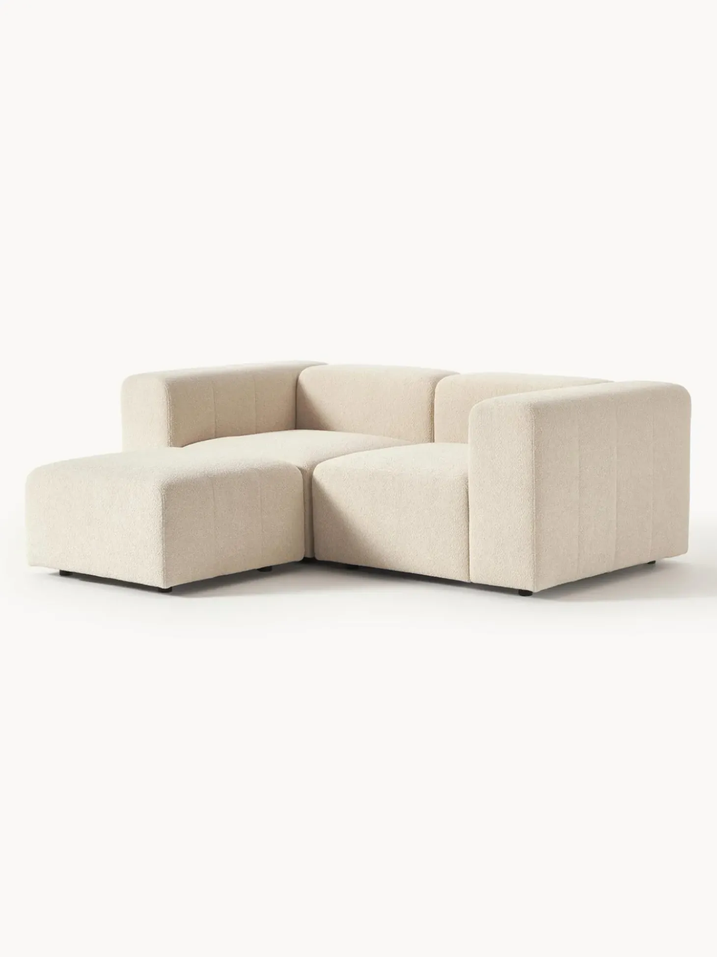 Sofa Modular Boucle Lena (3 Plazas), Con Reposapies