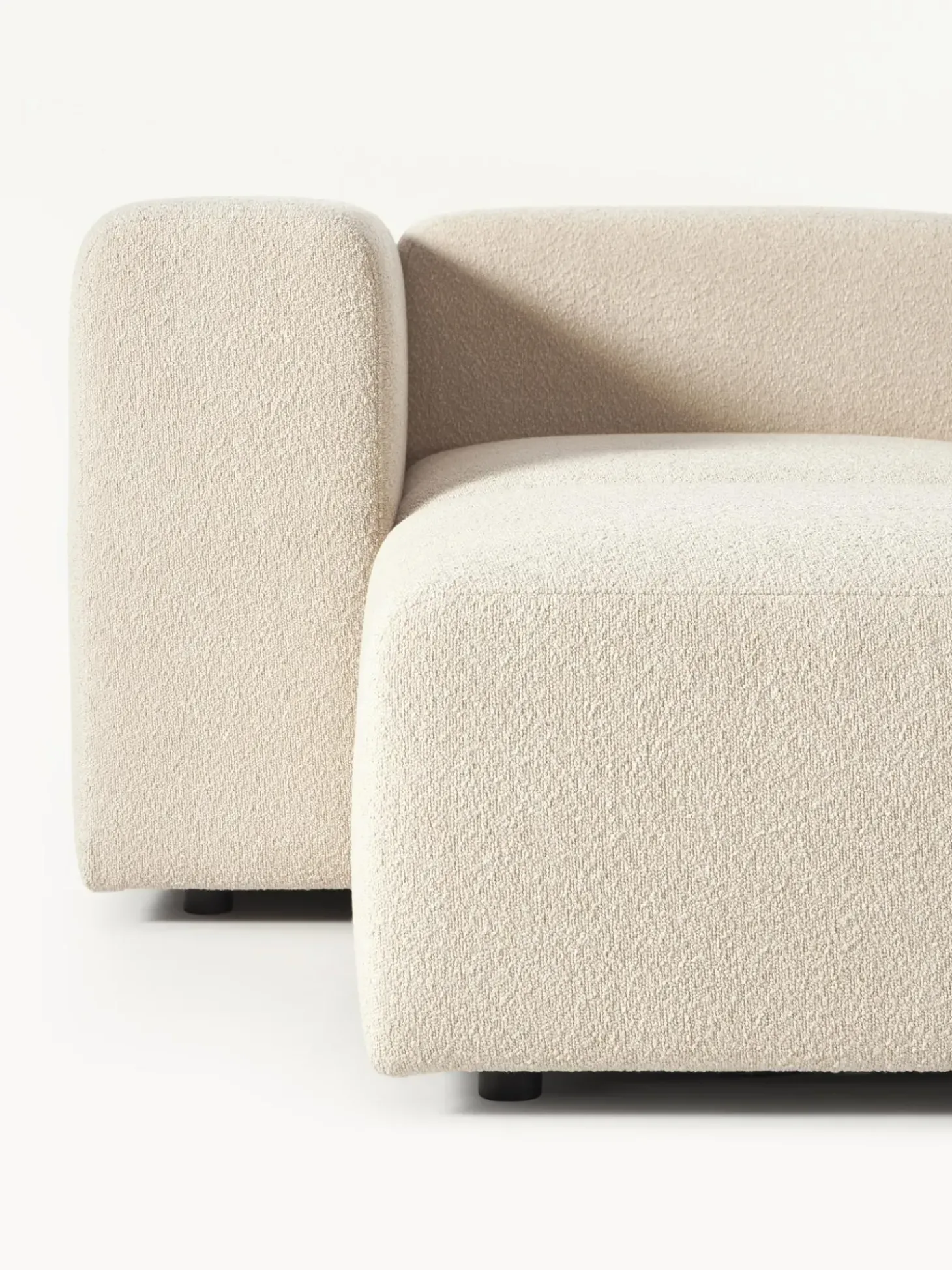 Sofa Modular Boucle Lena (3 Plazas), Con Reposapies