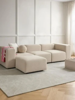 Sofa Modular Boucle Lena (4 Plazas), Con Reposapies