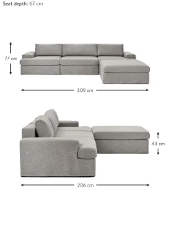 Sofa Modular Con Reposapies Russell (4 Plazas), Desenfundable