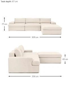 Sofa Modular Con Reposapies Russell (4 Plazas), Desenfundable