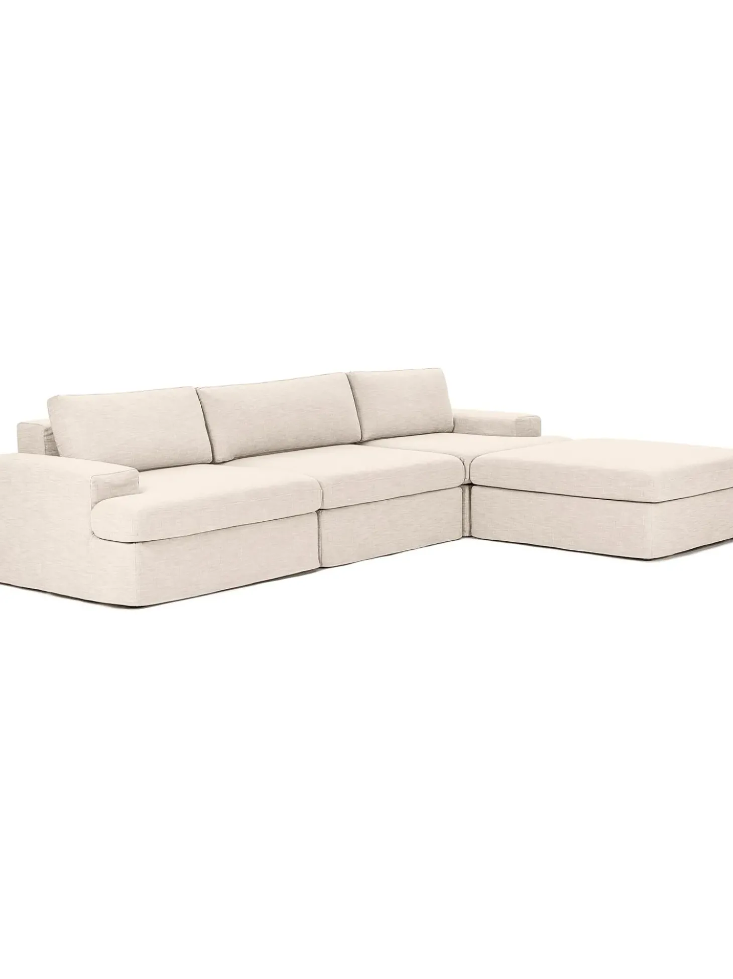 Sofa Modular Con Reposapies Russell (4 Plazas), Desenfundable