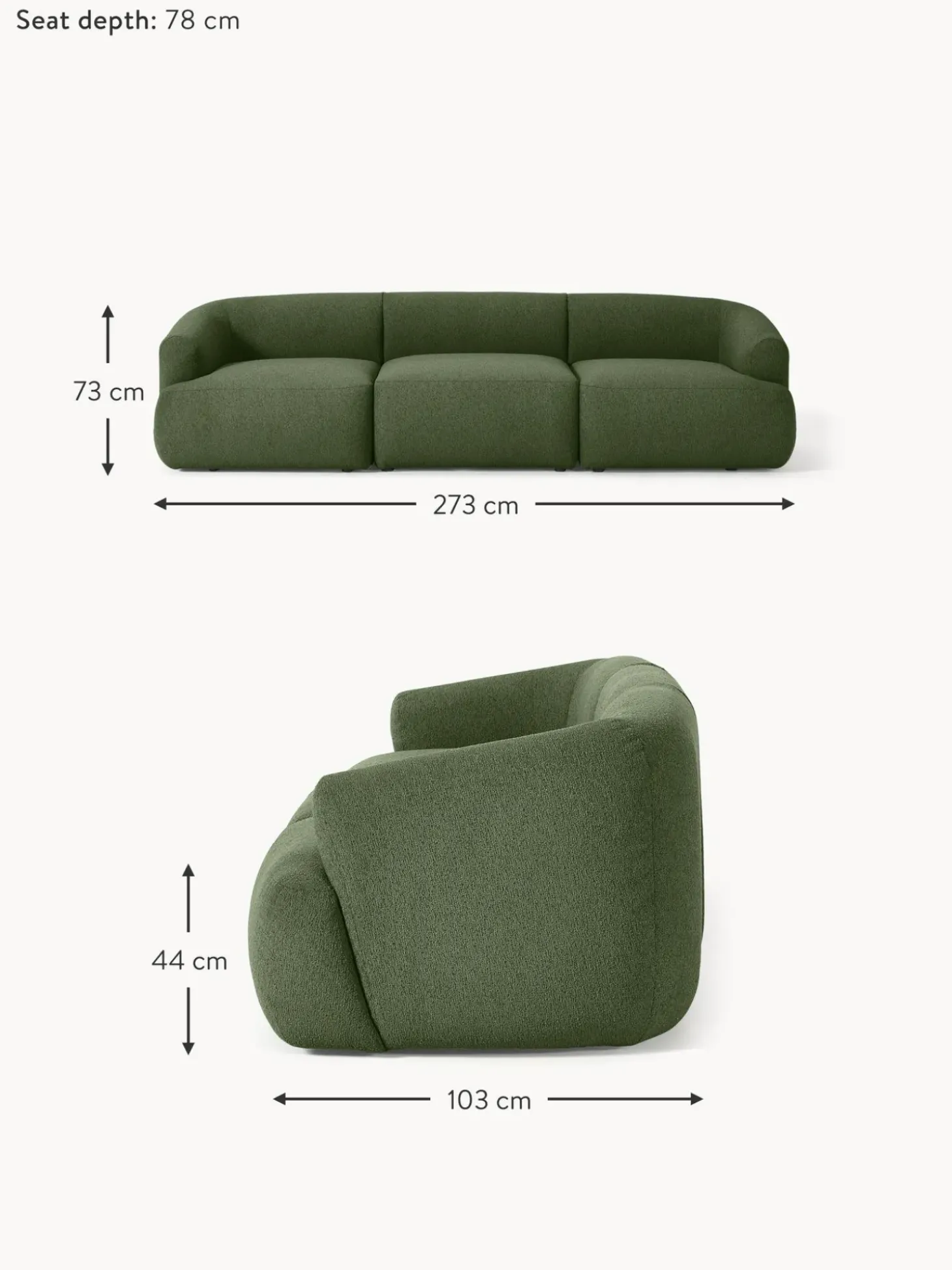Sofa Modular En Tejido Boucle Sofia (3 Plazas)