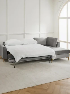 Sofa Rinconera Cama De Terciopelo Luna (3 Plazas), Con Colchon