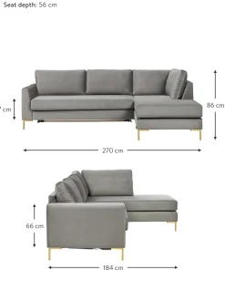 Sofa Rinconera Cama De Terciopelo Luna (3 Plazas), Con Colchon