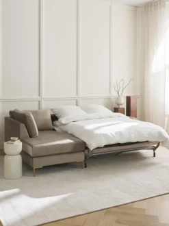 Sofa Rinconera Cama De Terciopelo Luna (3 Plazas), Con Colchon