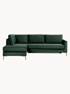Sofa Rinconera Cama De Terciopelo Luna (3 Plazas), Con Colchon