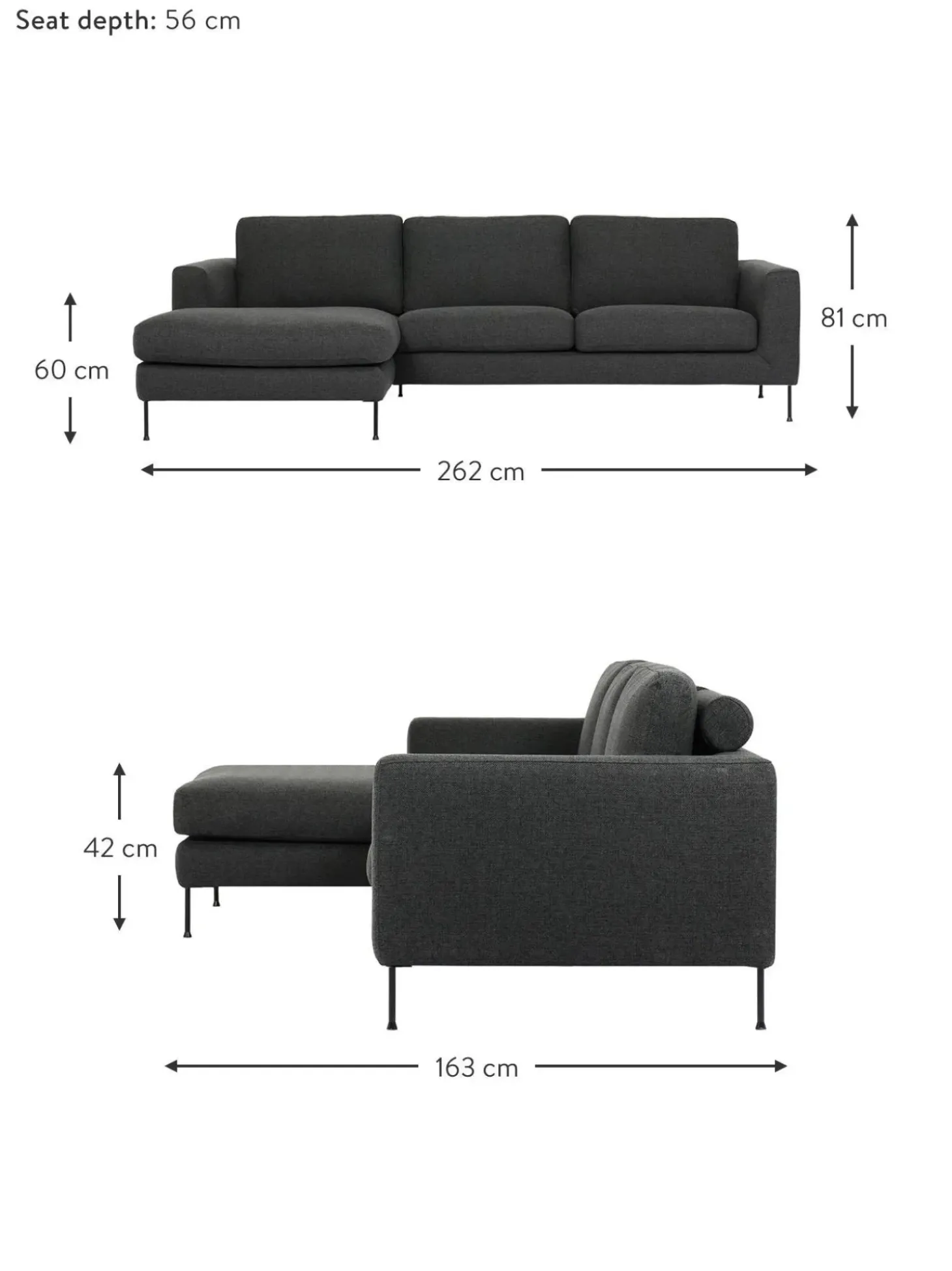 Sofa Rinconera Cucita (3 Plazas)