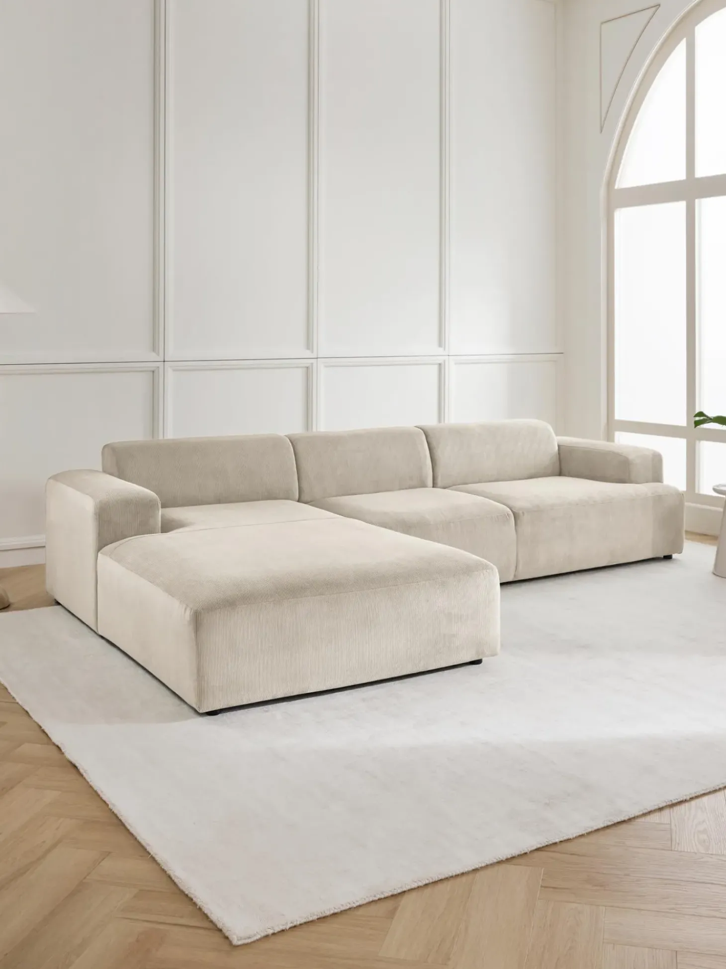 Sofa Rinconera De Pana Melva (4 Plazas)