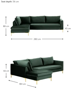 Sofa Rinconera De Terciopelo Luna