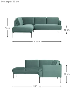 Sofa Rinconera De Terciopelo Fluente
