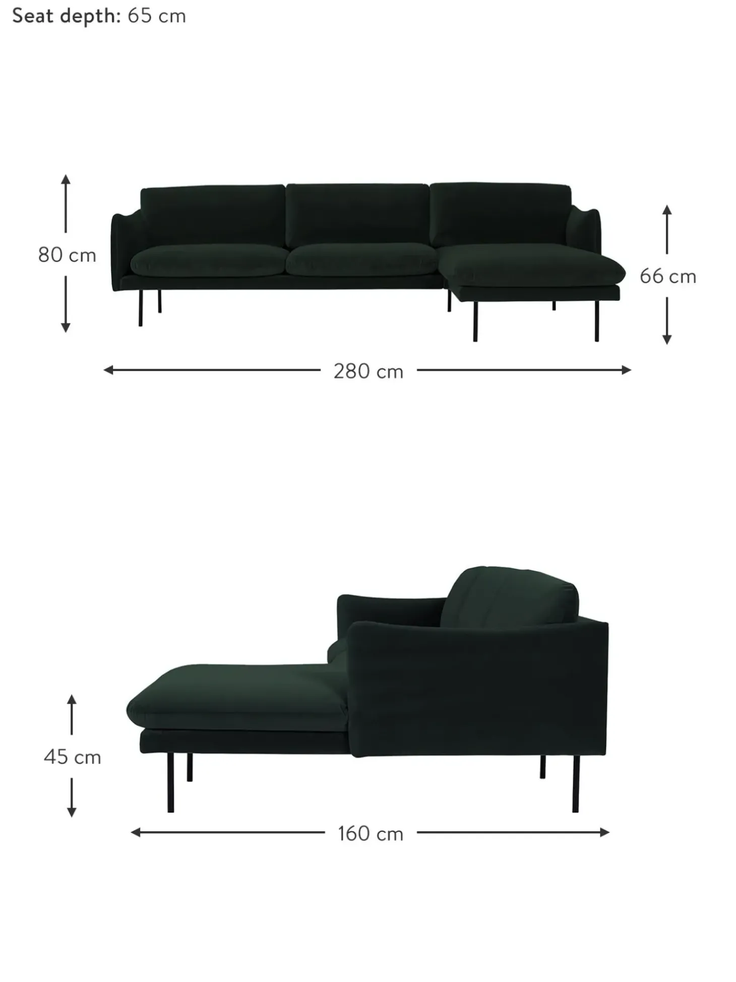 Sofa Rinconera De Terciopelo Moby