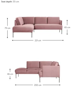 Sofa Rinconera De Terciopelo Fluente