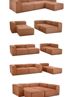 Sofa Rinconera Modular Con Reposapies Lennon (4 Plazas)