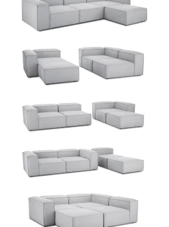 Sofa Rinconera Modular Con Reposapies Lennon (4 Plazas)