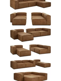 Sofa Rinconera Modular De Cuero Lennon (4 Plazas)
