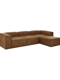 Sofa Rinconera Modular De Cuero Lennon (4 Plazas)