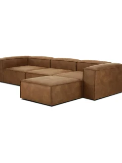 Sofa Rinconera Modular De Cuero Lennon (4 Plazas)