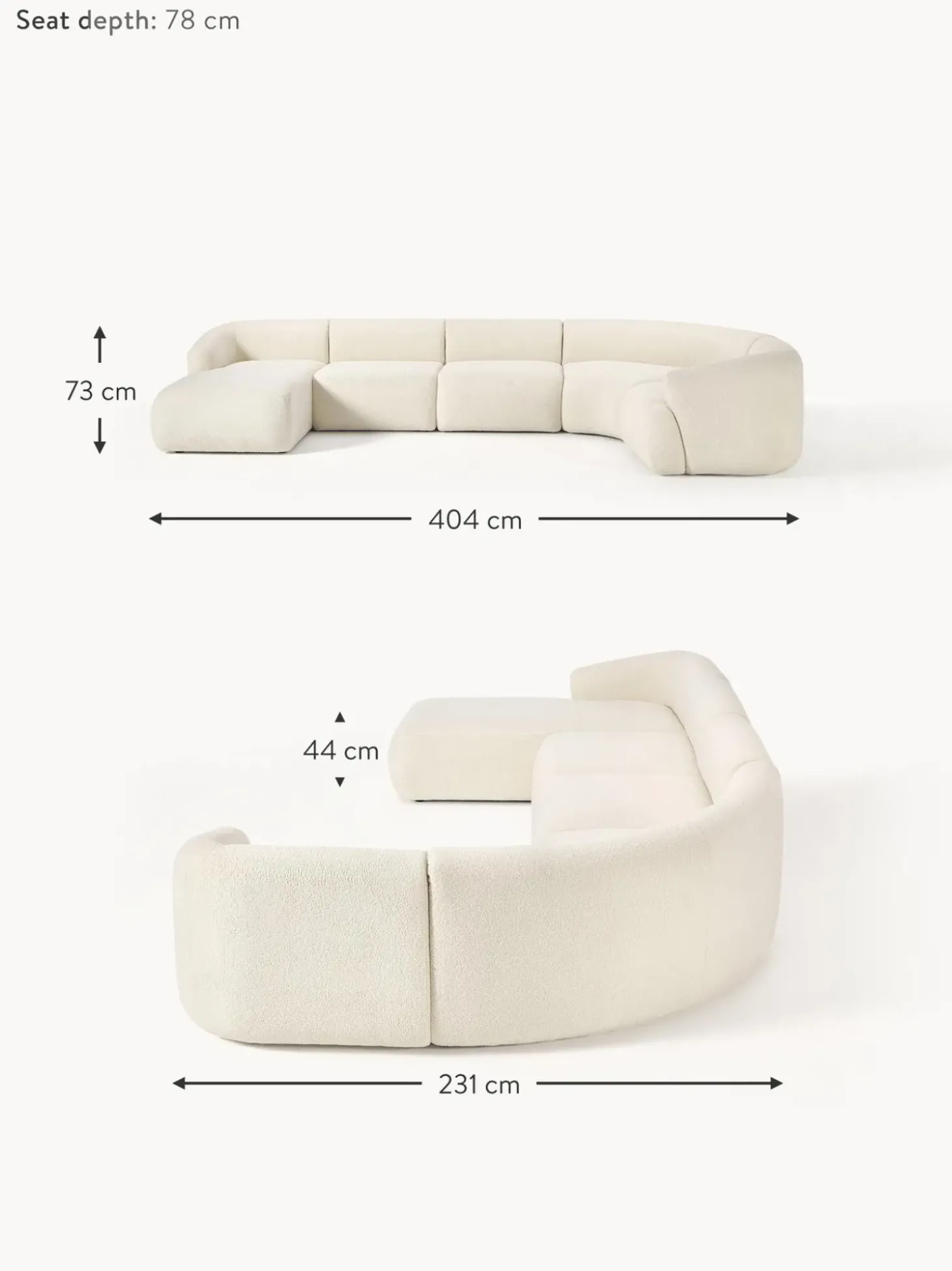 Sofa Rinconera Modular De Borreguillo Sofia