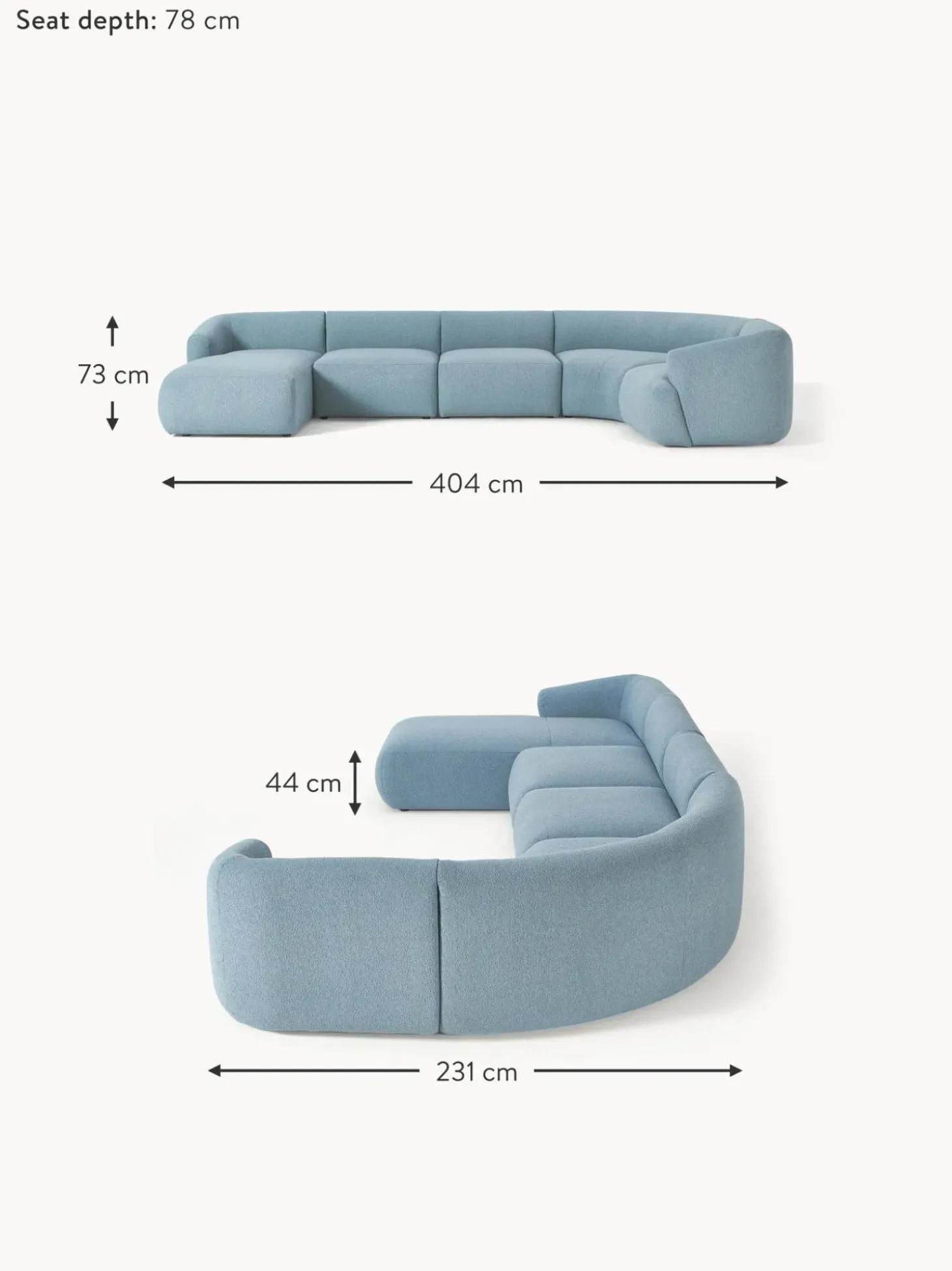 Sofa Rinconera Modular En Tejido Boucle Sofia