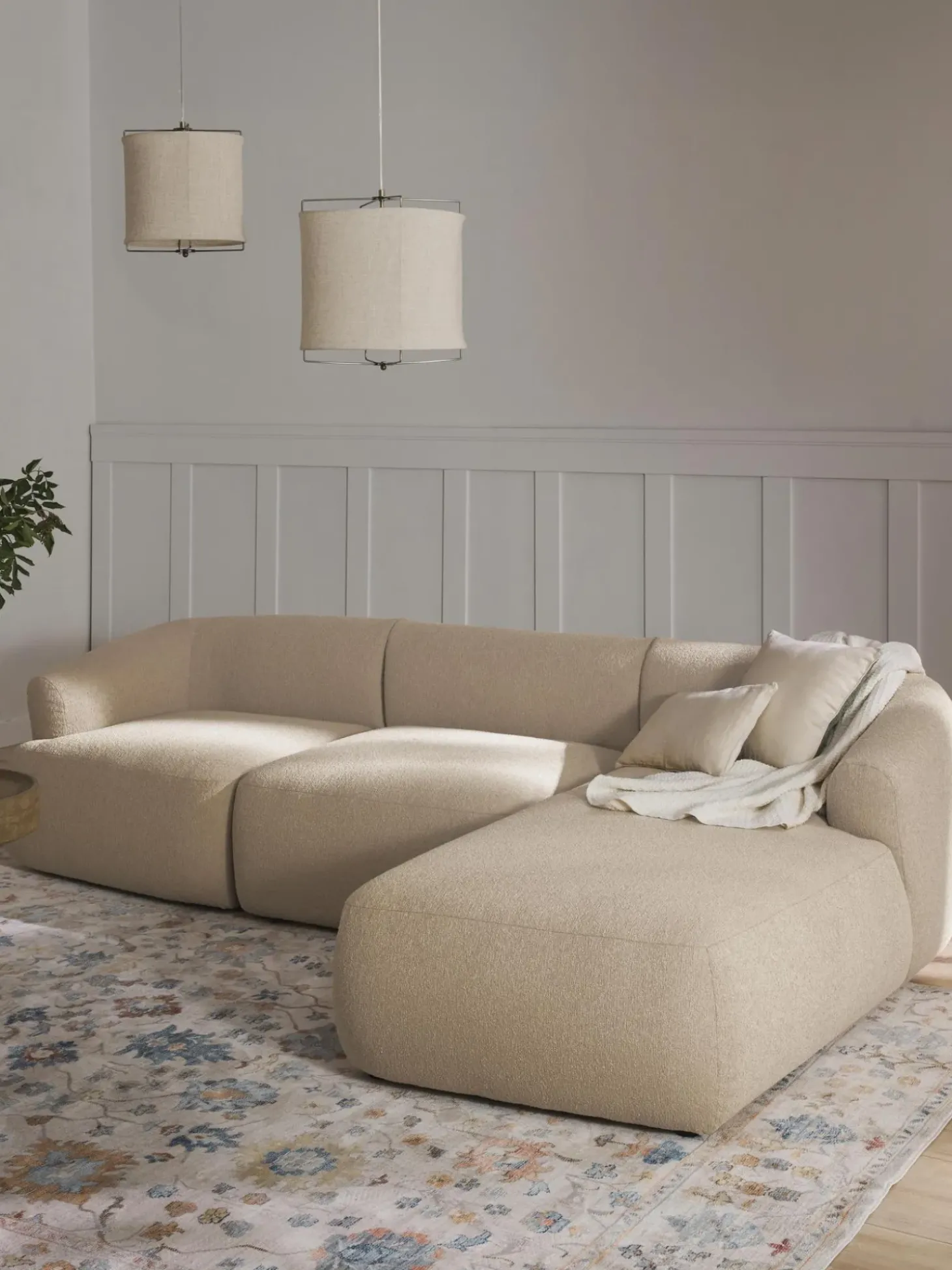 Sofa Rinconera Modular En Tejido Boucle Sofia (3 Plazas)