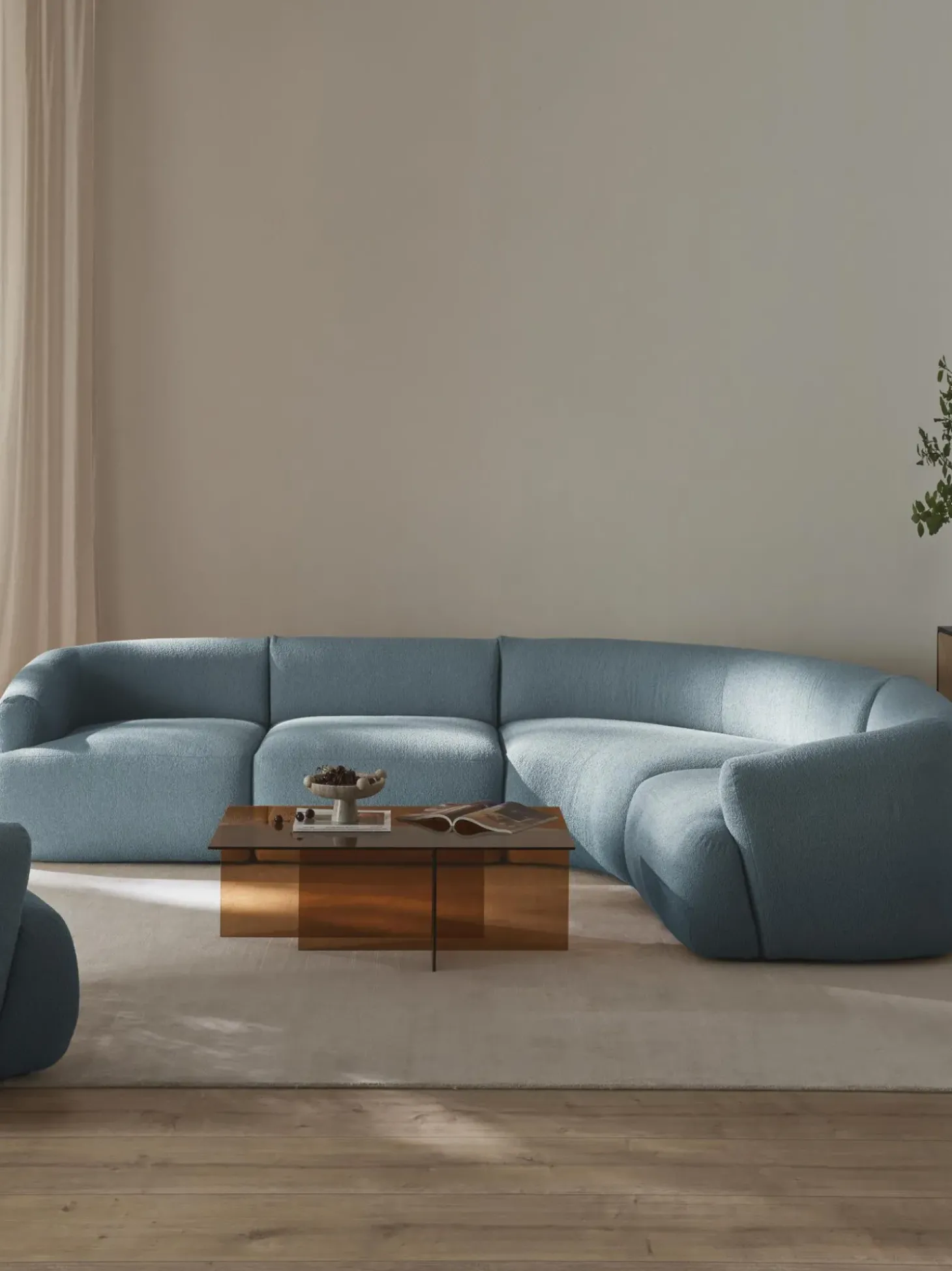 Sofa Rinconera Modular En Tejido Boucle Sofia (4 Plazas)