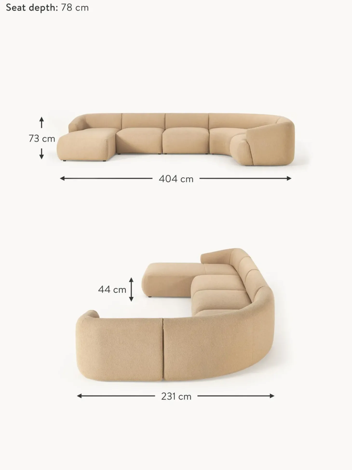 Sofa Rinconera Modular En Tejido Boucle Sofia
