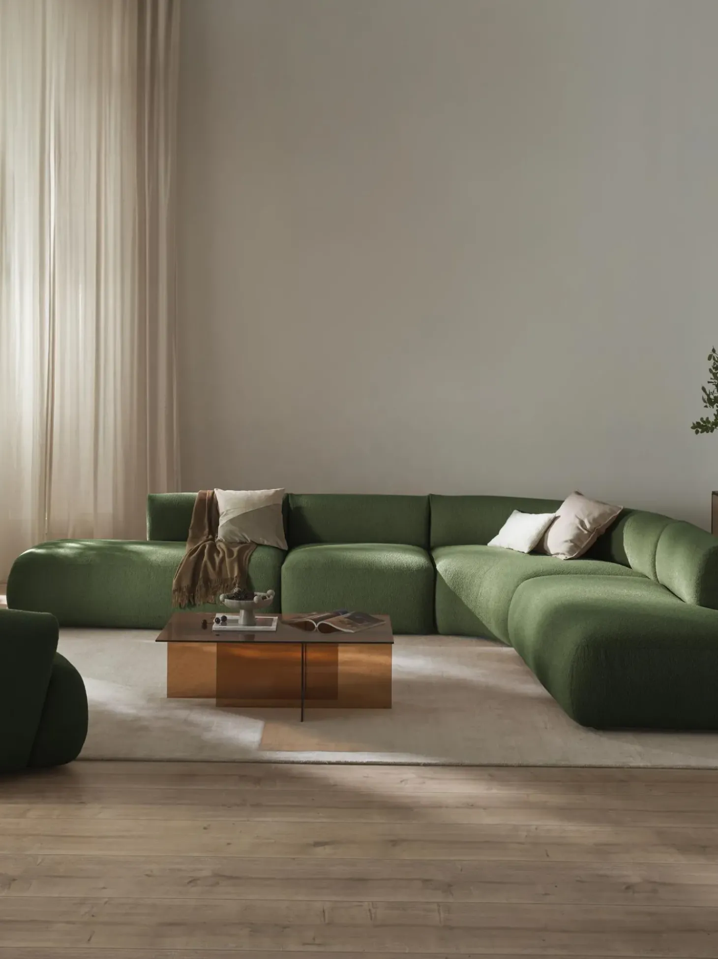 Sofa Rinconera Modular En Tejido Boucle Sofia (4 Plazas)