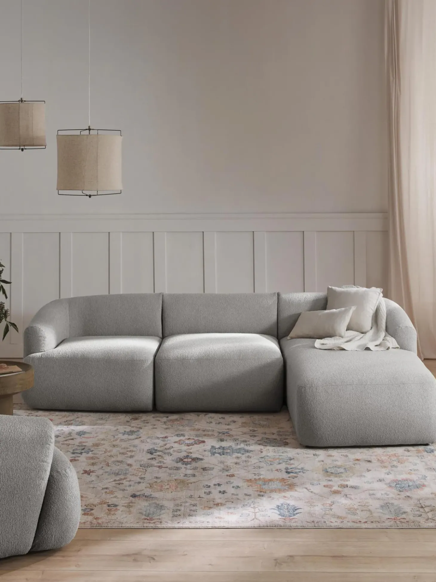 Sofa Rinconera Modular En Tejido Boucle Sofia (3 Plazas)
