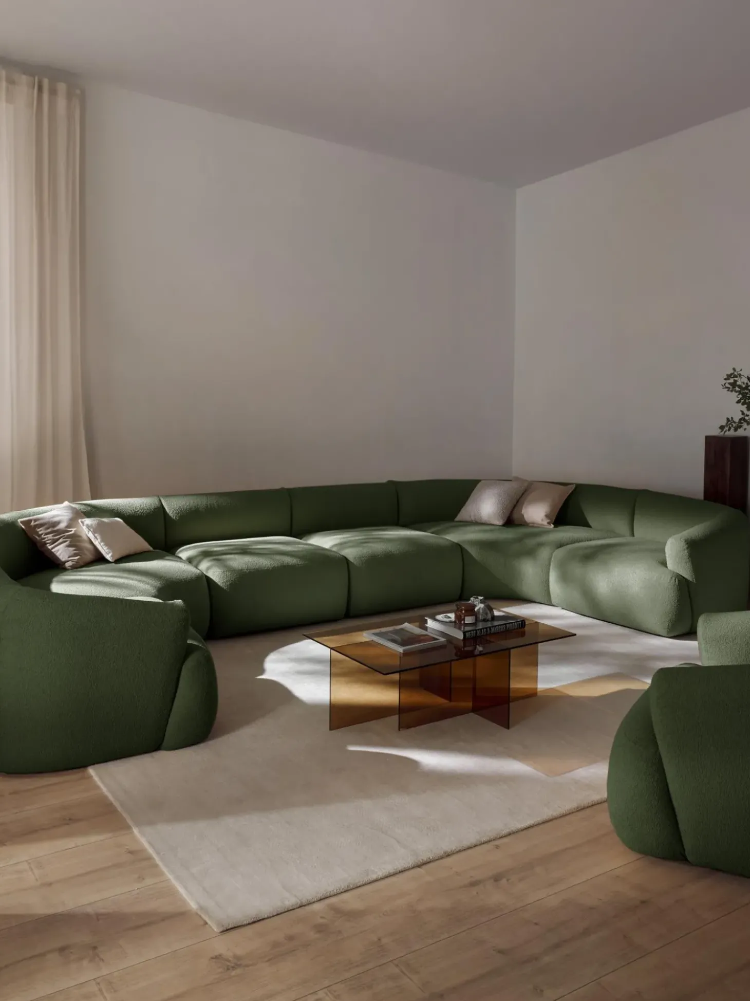 Sofa Rinconera Modular Grande En Tejido Boucle Sofia