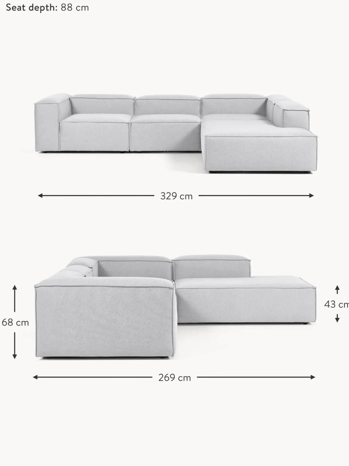 Sofa Rinconera Modular Grande Lennon