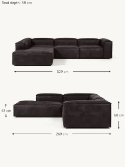 Sofa Rinconera Modular Grande De Cuero Reciclado Lennon