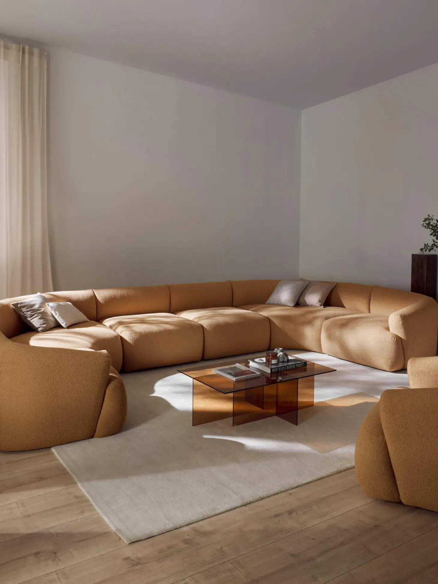 Sofa Rinconera Modular Grande En Tejido Boucle Sofia