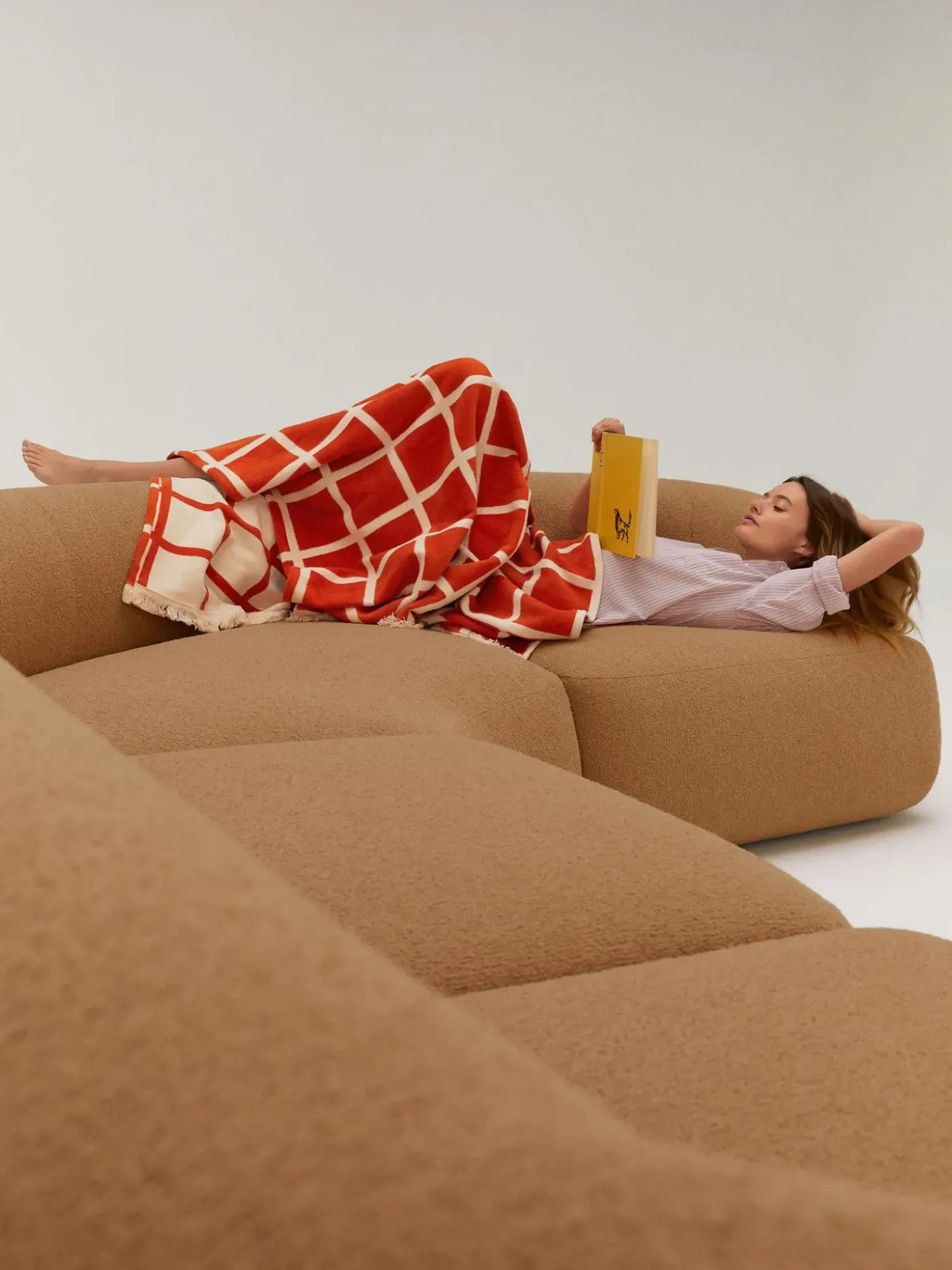 Sofa Rinconera Modular Grande En Tejido Boucle Sofia