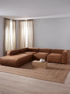 Sofa Rinconera Modular Grande De Cuero Reciclado Lennon