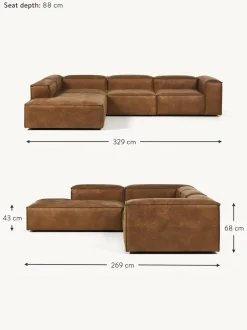 Sofa Rinconera Modular Grande De Cuero Reciclado Lennon