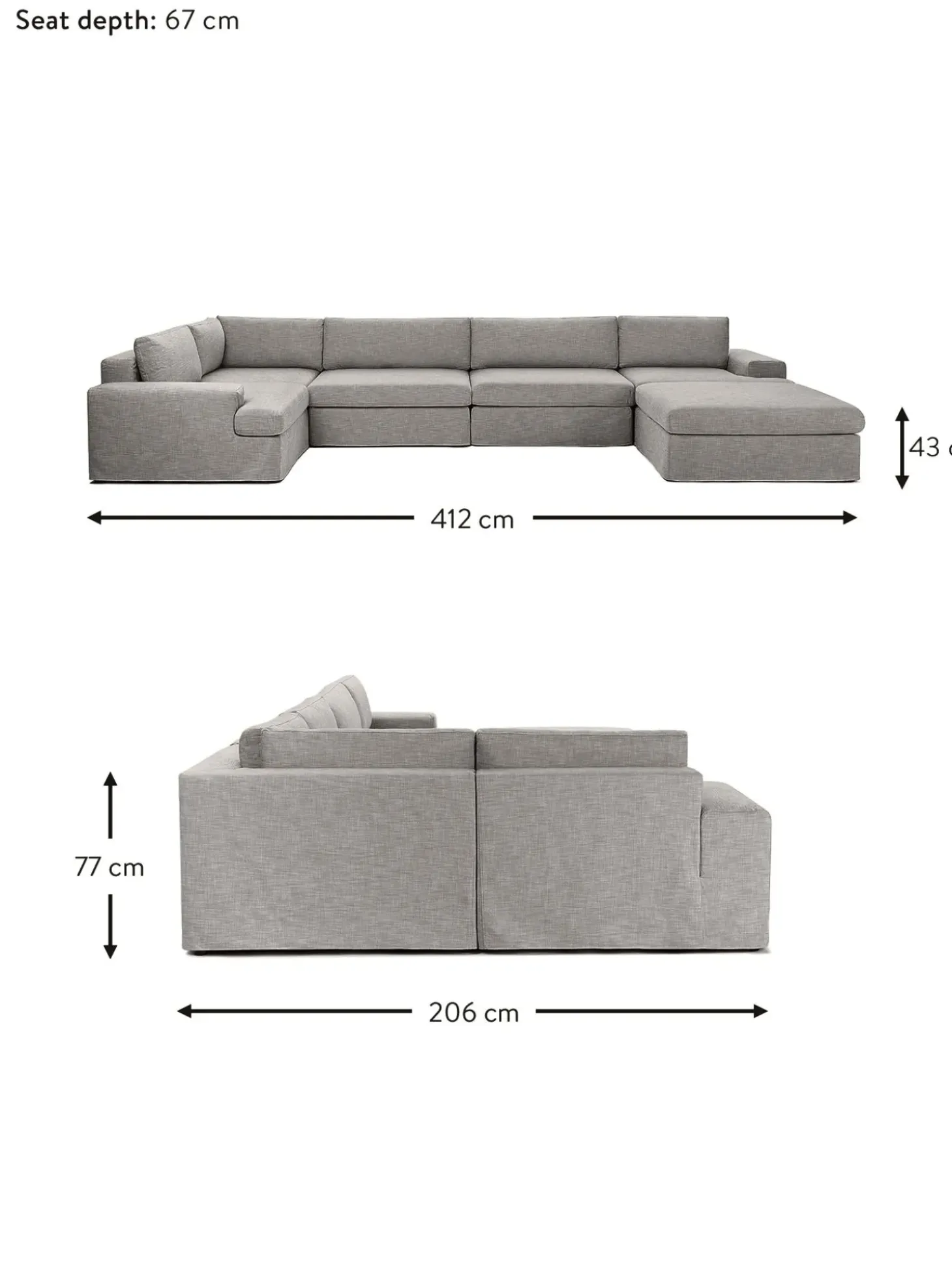 Sofa Rinconera Modular Russell, Desenfundable