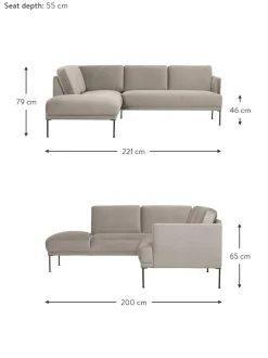 Sofa Rinconero De Terciopelo Fluente