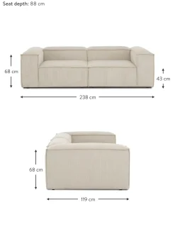 Sofa Rinconero Modular De Pana Lennon (3 Plazas)