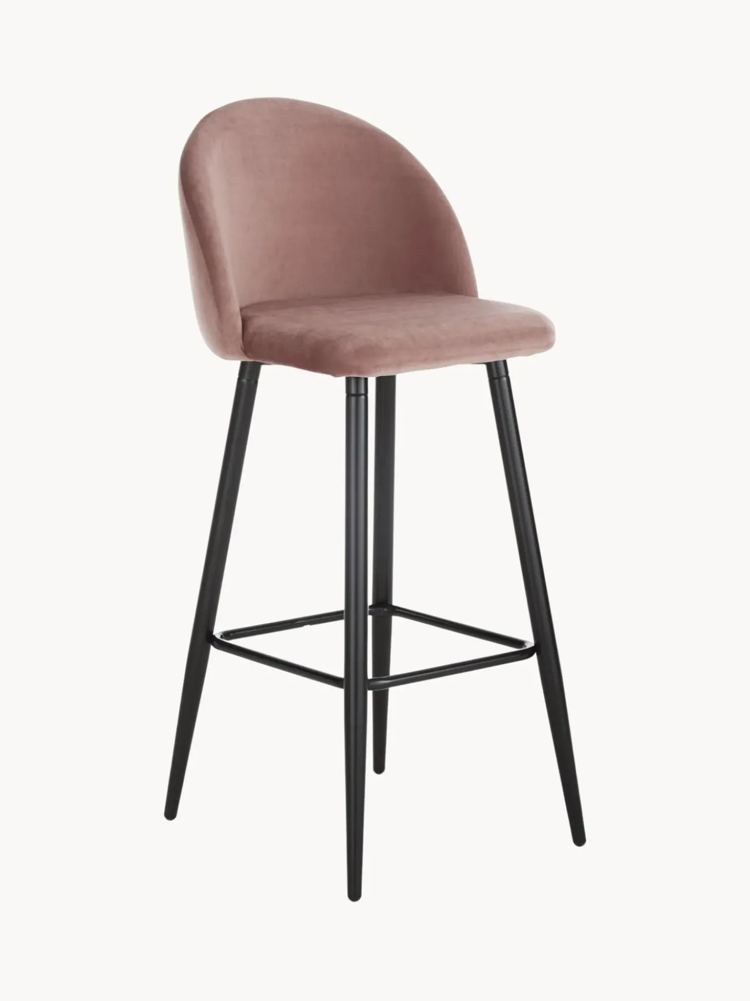 Taburete Alto Con Respaldo De Terciopelo Amy