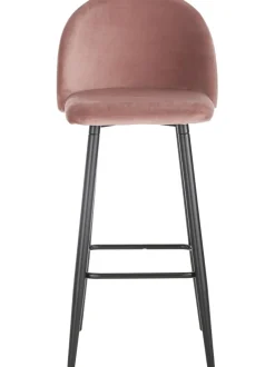 Taburete Alto Con Respaldo De Terciopelo Amy