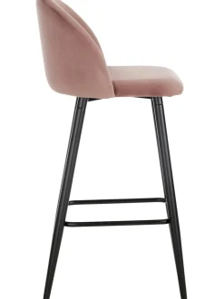 Taburete Alto Con Respaldo De Terciopelo Amy