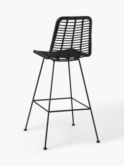 Taburete Alto Con Respaldo De Mimbre Costa