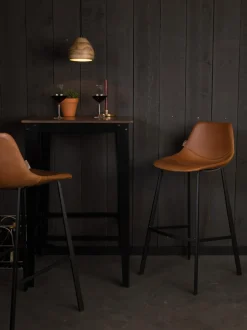 Taburete Alto De Cuero Sintetico Franky